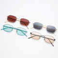 Новые модные солнцезащитные очки в маленькой оправе с многоугольником, солнцезащитные очки из металла европейского и американского тренда, солнцезащитные очки в уличном стиле s21039